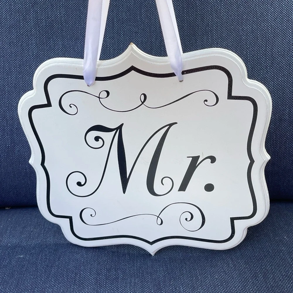 Mr. & Mrs. Wedding Decor Hanging Signs